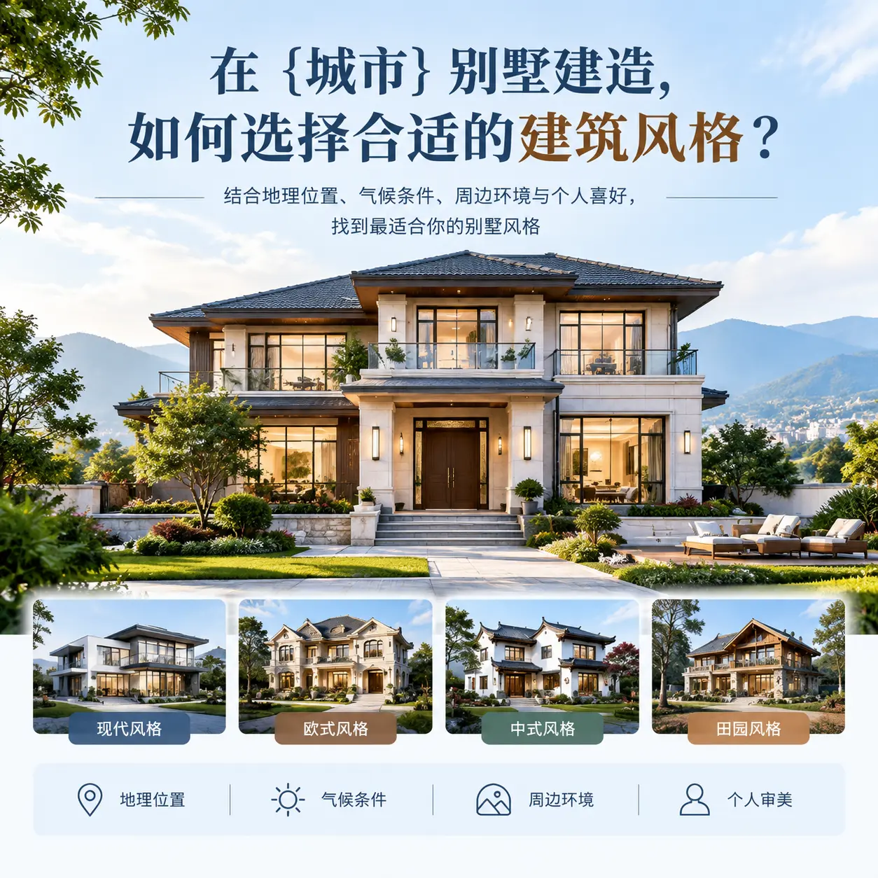 在 雷山 别墅建造,如何选择合适的建筑风格?